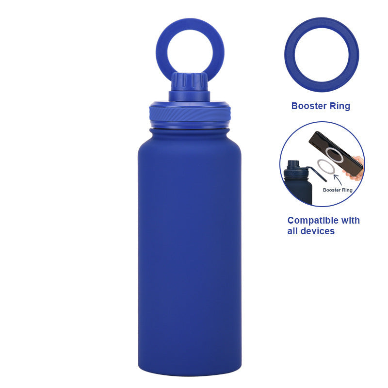 Magnetic Phone Holder Outdoor Large Capacity 1L Wide-Mouth Insulated Stainless Steel Sports Water Bottle