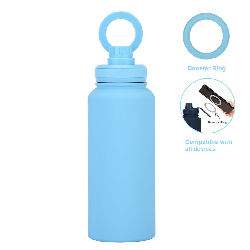 Magnetic Phone Holder Outdoor Large Capacity 1L Wide-Mouth Insulated Stainless Steel Sports Water Bottle